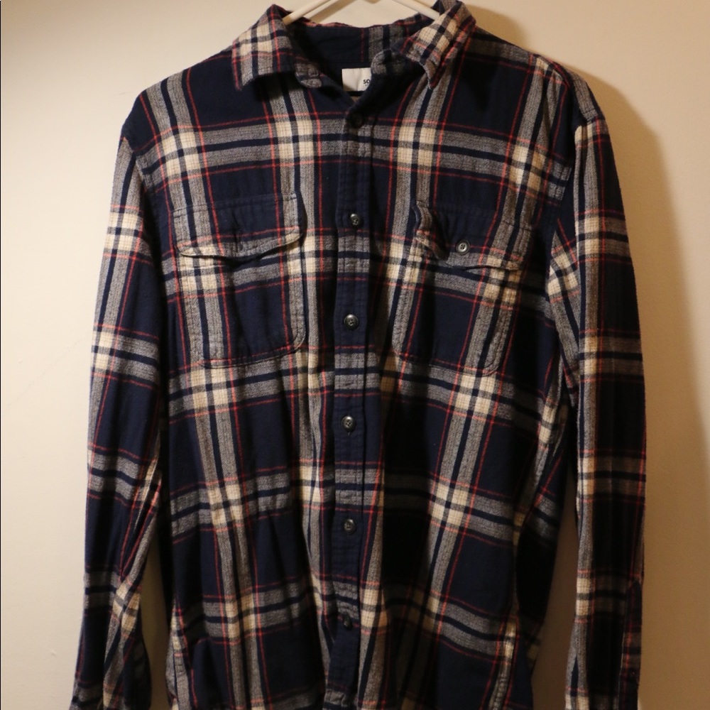 Navy and red flannel